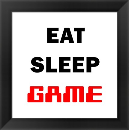 Framed Eat Sleep Game - White Print