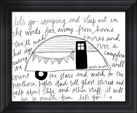 Framed Wordy Camper Print