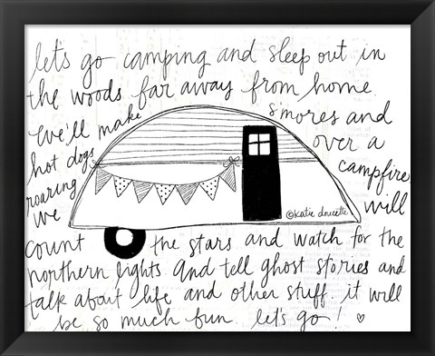 Framed Wordy Camper Print