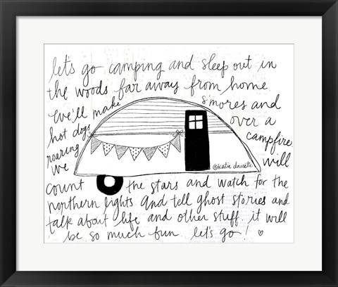Framed Wordy Camper Print
