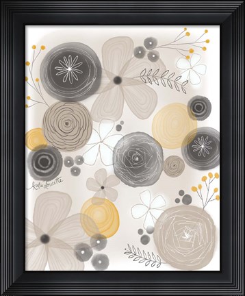 Framed Yellow Floral Print