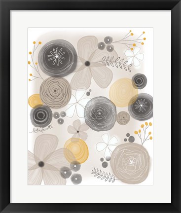 Framed Yellow Floral Print