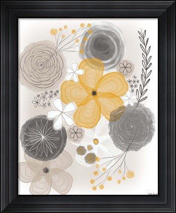 Framed Yellow Floral II Print