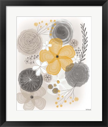 Framed Yellow Floral II Print