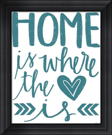 Framed Home Heart Typography Print
