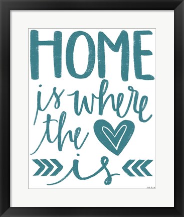 Framed Home Heart Typography Print