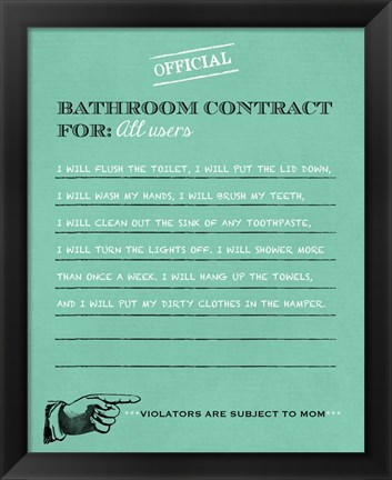 Framed Bathroom Contract Print