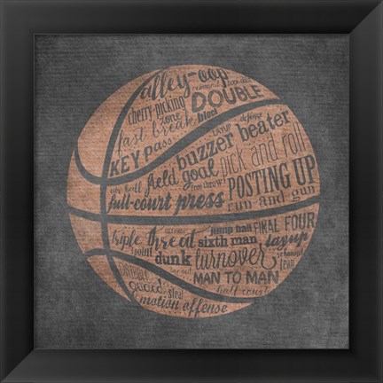 Framed Basketball Terms Print