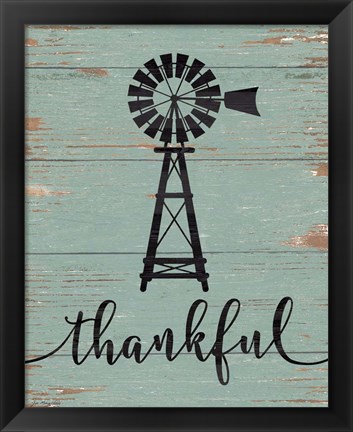 Framed Thankful Windmill Print