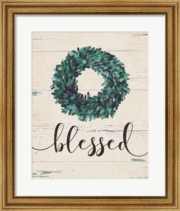 Framed Blessed Wreath Print