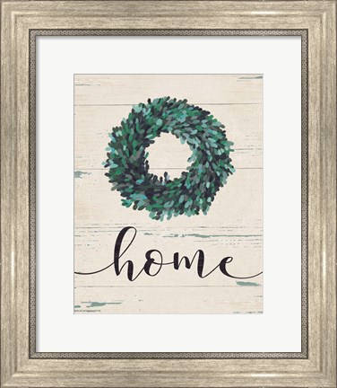 Framed Home Wreath (vertical) Print