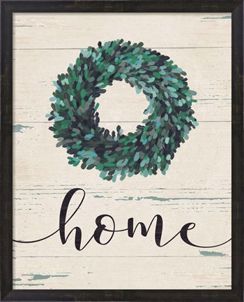 Framed Home Wreath (vertical) Print