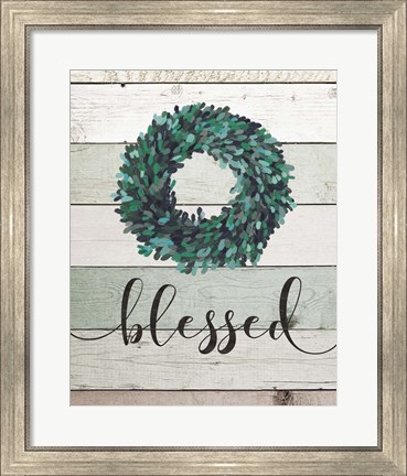 Framed Blessed Wreath II Print