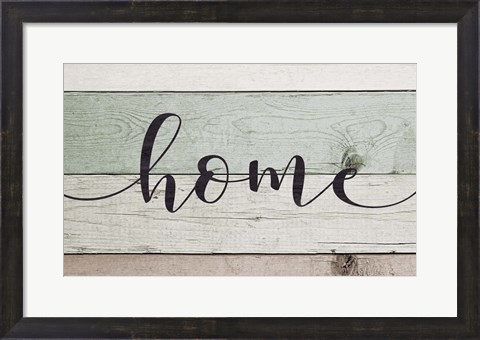 Framed Home (Teal &amp; White Sign) Print