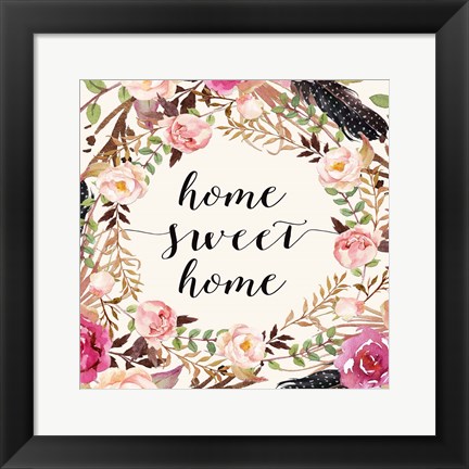 Framed Home Sweet Home - Sq. Print