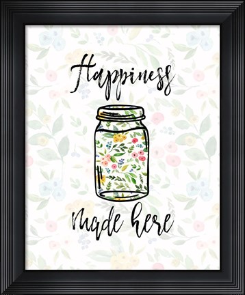 Framed Happiness Made Here Print
