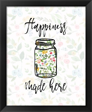 Framed Happiness Made Here Print