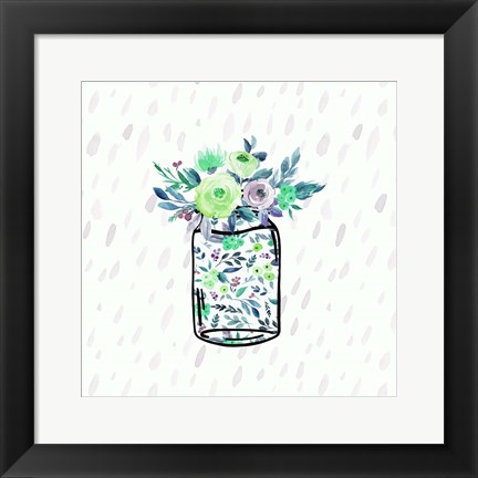 Framed Mason Jar Florals Print