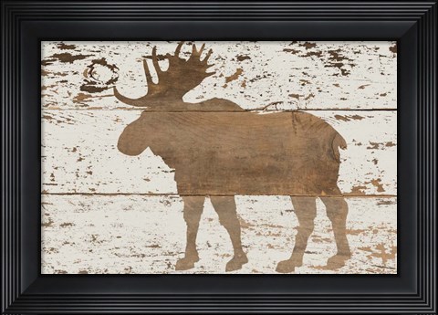 Framed Moose in Reverse Print