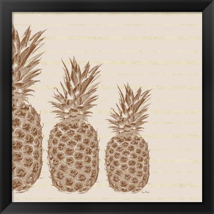 Framed Pineapples - Left Three Print