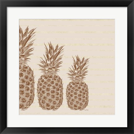 Framed Pineapples - Left Three Print