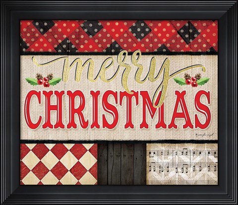 Framed Merry Christmas Plaid Print