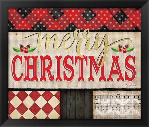 Framed Merry Christmas Plaid Print