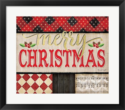 Framed Merry Christmas Plaid Print