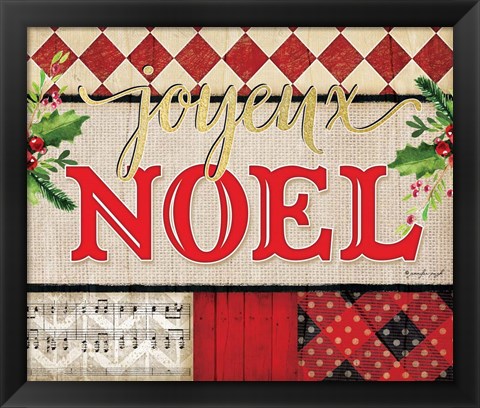 Framed Joyeux Noel Plaid Print