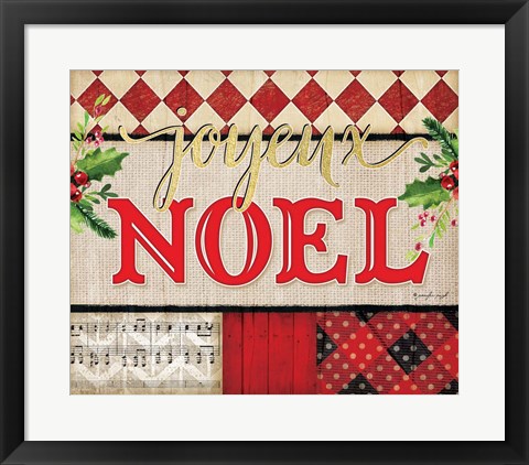 Framed Joyeux Noel Plaid Print