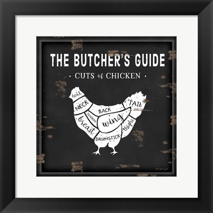 Framed Butcher&#39;s Guide Chicken Print