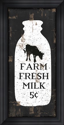 Framed Farmhouse Milk Bottle Print
