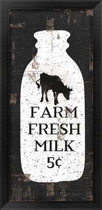 Framed Farmhouse Milk Bottle Print