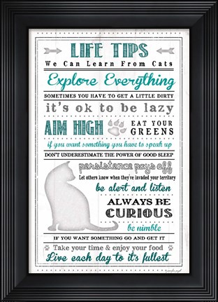 Framed Life Tips - Cats Print