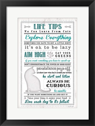 Framed Life Tips - Cats Print