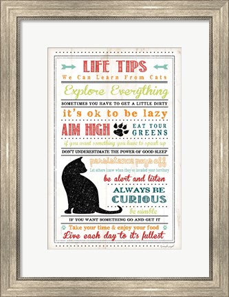 Framed Life Tips - Cats Print