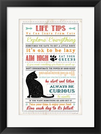 Framed Life Tips - Cats Print