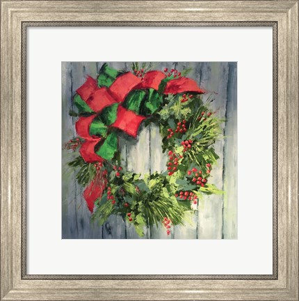 Framed Holiday Wreath Print