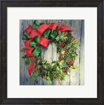 Framed Holiday Wreath Print