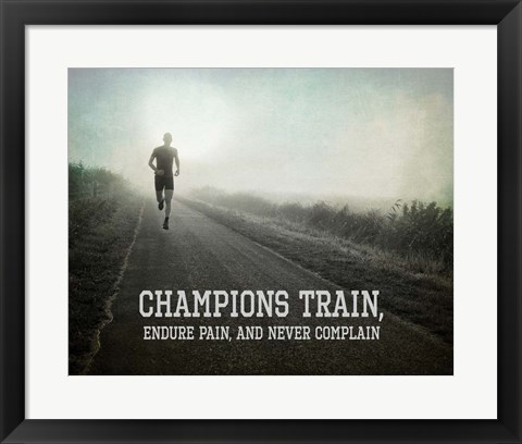 Framed Champions Train Man Black and White Print