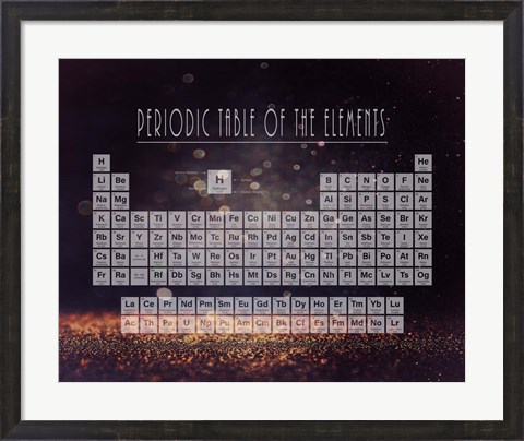 Framed Periodic Table Gold Dust - Purple Print