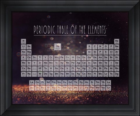 Framed Periodic Table Gold Dust - Purple Print