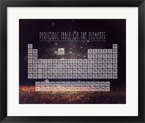 Framed Periodic Table Gold Dust - Purple Print