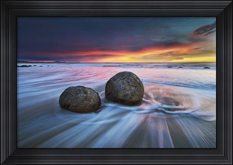 Framed Moeraki Boulders Print