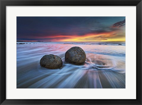 Framed Moeraki Boulders Print