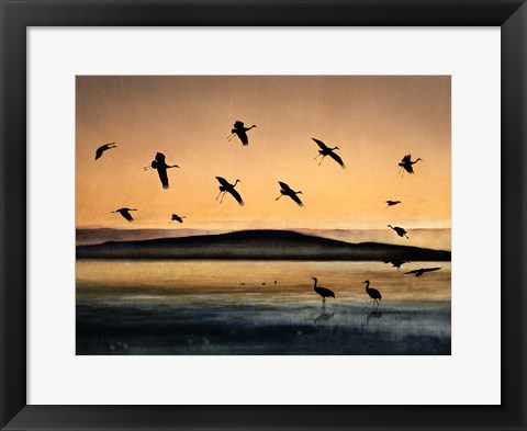 Framed Fly-In At Sunset Print