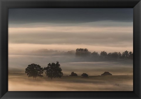 Framed Dense Fog Over The Moos Print
