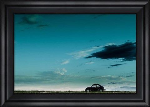 Framed Red VW Beetle Print