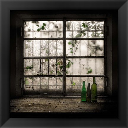 Framed Still-Life With Glass Bottle Print