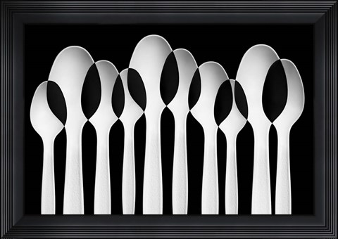 Framed Spoons Abstract:  Forest Print
